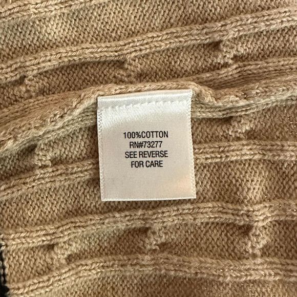 Croft & Barrow Pink, Tan, Gray Cable Knit Sweater, XL, Pre-owned - Picture 6 of 7